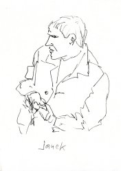 ink drawing of Janek